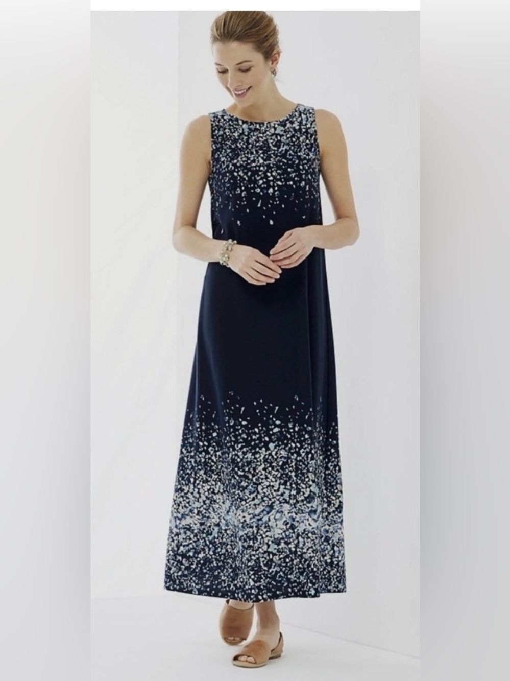 J. Jill navy blue sleeveless maxi dress